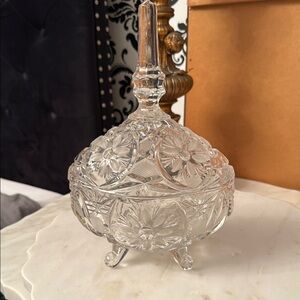 Vintage Art Deco Lead Crystal Candy Dish